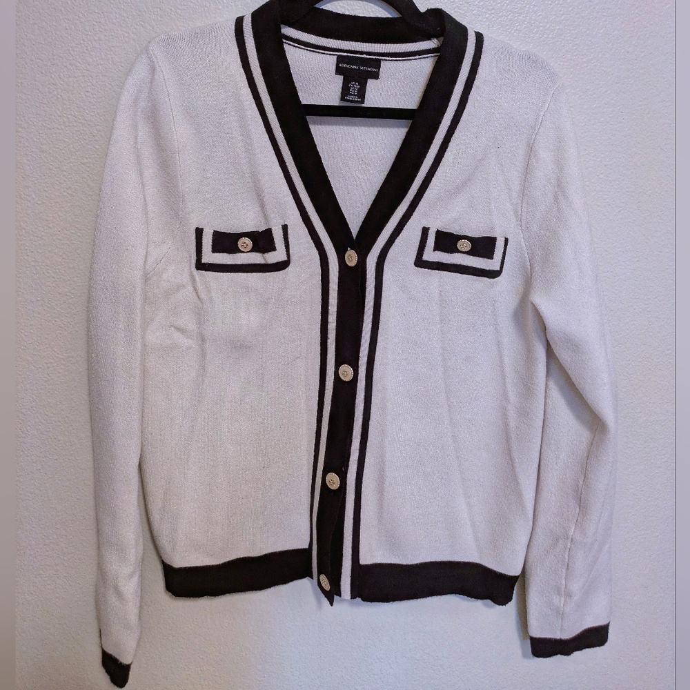 Adrienne Vittadini Monochrome Knit Top